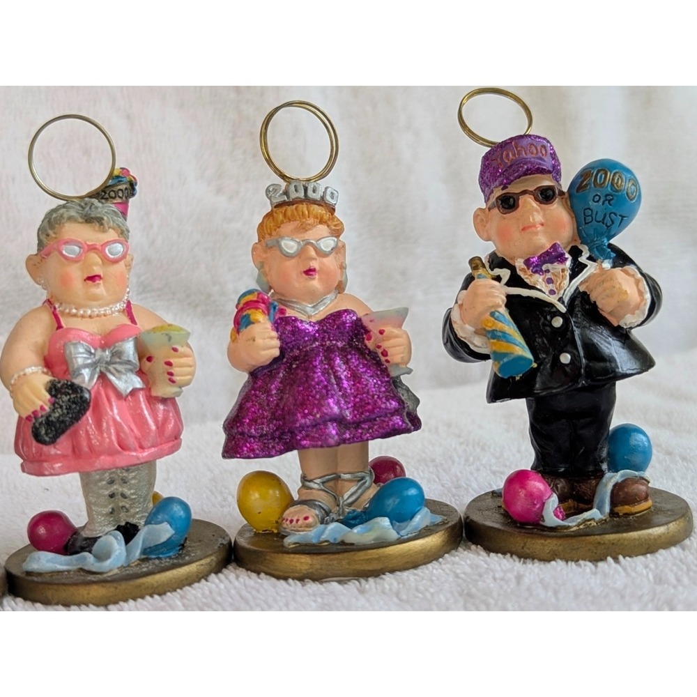 NEW Vintage Set of 6 Fun, Colorful, Party Seniors Bobblehead Place Holders